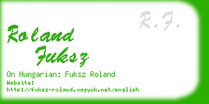 roland fuksz business card